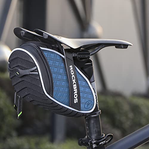 ROCKBROS Bike Saddle Bag Bicycle Seat Bag 3D Shell Saddle Bag Under Seat Cycling Seat Pack for Mountain Road Bike Bicycle Blue - color: Blue