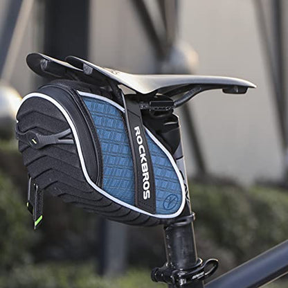 ROCKBROS Bike Saddle Bag Bicycle Seat Bag 3D Shell Saddle Bag Under Seat Cycling Seat Pack for Mountain Road Bike Bicycle Blue - color: Blue