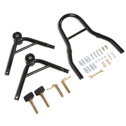 Motorcycle Stand Front Rear Wheel Lift Combo Swingarm Spool Peddock Stands for Yamaha Honda Kawasaki Suzuki U+L Black