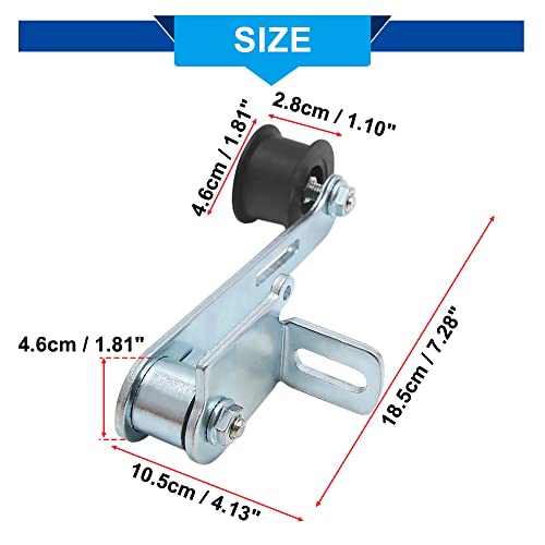 uxcell 1 Set Universal Chain Tensioner Adjustment Roller Tool with Spring Silver Tone Metal for Motorcycle Scooter