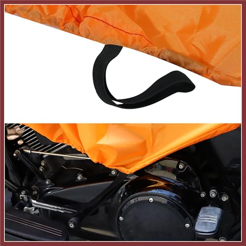 Motorcycle Cover Lightweight Half Cover Outdoor Waterproof Rain Dust Protector Orange XL Size for Most Full Dress Touring Cruiser Replace Parts