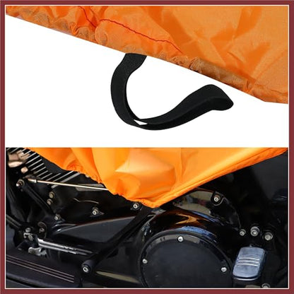 Motorcycle Cover Lightweight Half Cover Outdoor Waterproof Rain Dust Protector Orange XL Size for Most Full Dress Touring Cruiser Replace Parts