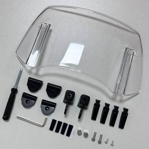Motorcycle Windshield Extension, Adjustable Clip-On Windscreen Extender, Wind Deflector Spoiler Air Deflector, Universal Fit (Clear-11.4x6.1") - color: Clear-11.4x6.1"