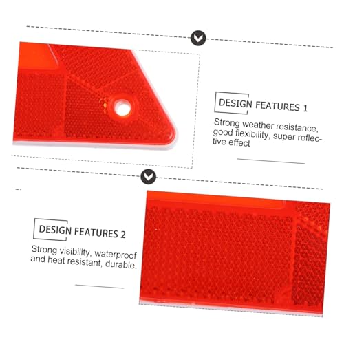 Amosfun 10Pcs Triangle Reflectors Warning Signs for Trucks Cars and Motorcycles Reflective Boards for Safety