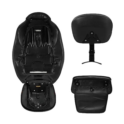 SLMOTO Motorcycle Low-Profile Passenger Rieder Seat, Driver Sissy Bar Backrest Pad Passenger Backrest For Harley Touring CVO Road King Street Glide Road Glide Electra Glide 2014-2023 Black Red - color: Style A Red Seat+2BackrestA