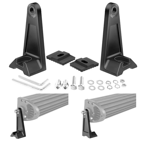 2PCS Light Bar Mounting Brackets, Universal Side-Mounted Bracket Dual Row LED Bar Straight/Curved Driving Light Mounts for Offroad Truck Pickup Wrangler ATV UTV - color: Black, size: For M8 Dual Row