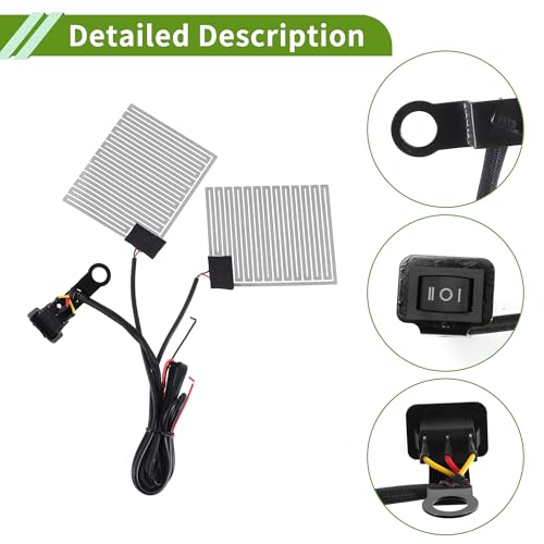 Heated Motorcycle Hand Grips Cover 12V Handlebar Cover 3 Gear Adjustable Temperature Metal Heating Film 1 Set 1 Inch