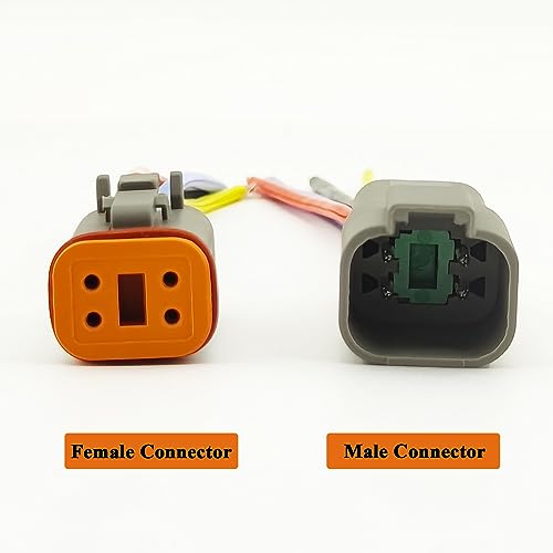 14 AWG 4 Pin DT Connector Waterproof Automotive Electrical Connector, Male and Female Way Auto Electrical Wire Connectors Harness for Car Truck Boat Motorcycle Trike Caravan - 3 Pack - style: 4 Pin-3 Sets
