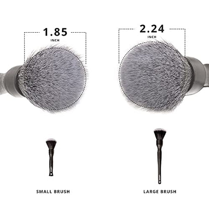 Ultra-Soft Detailing Brush Set with Microfiber Cloth for Scratch-Free Cleaning and Detailing of Delicate Surfaces Interior Exterior Automotive, Leather, Infotainment Screens, Electronics, Black