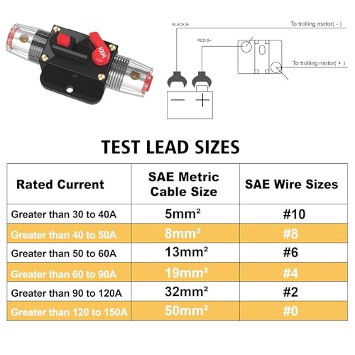 100 Amp Circuit Breaker Switch 100A Waterproof Fuse Inline Holder Resettable Fuse Manual Reset 12V-48V DC for Car Audio Sound Amplifier System RV Home Marine Boat Truck - style: 100A