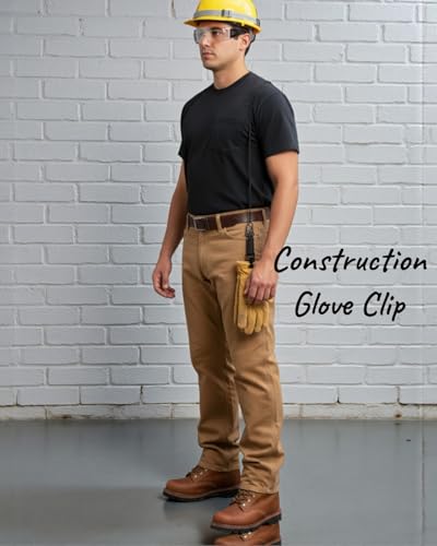 2-Pack Heavy Duty Metal Glove Clips: Stop Losing Your Gloves! - Rugged Tactical Work Glove Strap Holder for Duty Belt, Police, Construction & Outdoor Utility - color: Black * 2；2pcs