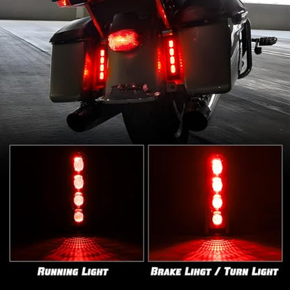 Motorcycle Rear Saddlebag Accent LED Light Insert Filler Support Compatible with Harley Touring Road King Ultra Limited Street Road Electra Glide 2014-2024 (Black) - color: Black
