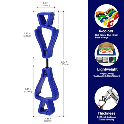 Glove Clips for Work Glove Holders - color: Double Zclip-blue Bd-aj123-6pcs