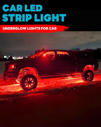 12V Led Light Strip Connectable 24Inch Red Led Strip Lights for Car Golf Cart Motorcycle Boat Cabinet Waterproof Led Light Strip,4Pack - color: Red Led Strip