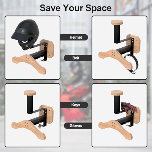 JAGASOL Motorcycle Helmet Holder Wall Mount, Heavy-Duty Tactical Helmet Accessories, Versatile Wall Rack for Motorcycle and Football Gear Storage, Space-Saving Design