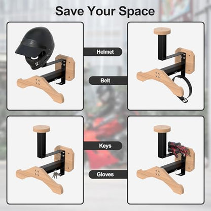 JAGASOL Motorcycle Helmet Holder Wall Mount, Heavy-Duty Tactical Helmet Accessories, Versatile Wall Rack for Motorcycle and Football Gear Storage, Space-Saving Design