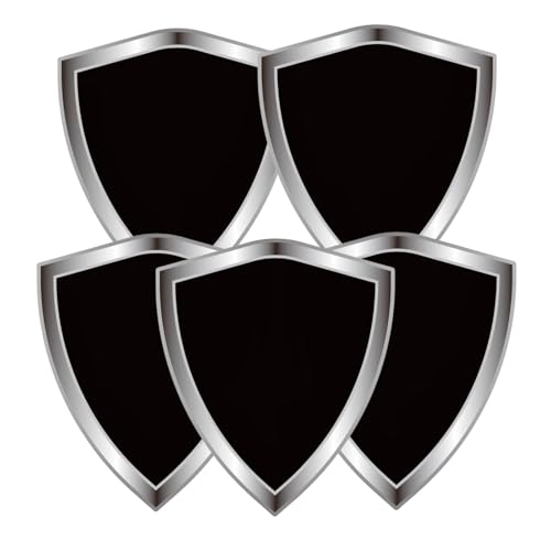 Black Flag Decal Sticker - Pure Black Flags Shield Shape Reflective Vinyl Car Stickers - for Car Window Bumper Laptop Waterproof Sticker (5Pcs) - color: Black
