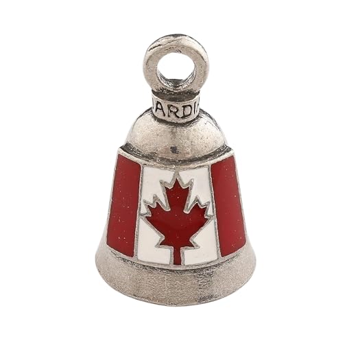 Guardian Bell Canadian Good Luck Bell w/Keyring & Black Velvet Gift Bag | Motorcycle Bell | Lead-Free Pewter | Made in USA - color: Canadian Flag
