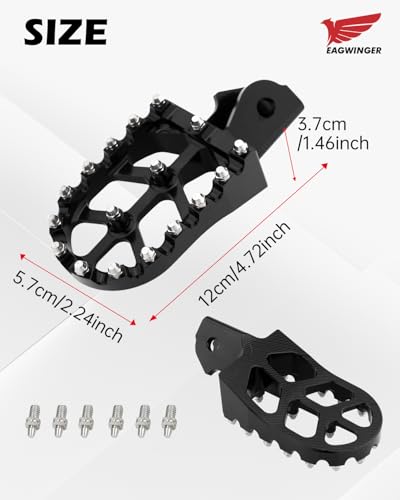 CNC Foot Pegs Alumiunm Dirt Bike Footpegs Compatible with Surron Light Bee X S Honda CRF250F CRF150F CRF230F XR150L LBS LBX MX3 XXX KDX200 HAWK 250 X160 X260 E Ride Pro SS (Black) - color: Black, size: Light BeeX/S,X260/160,Sting MX3/4 XXX,CRF150F/230F