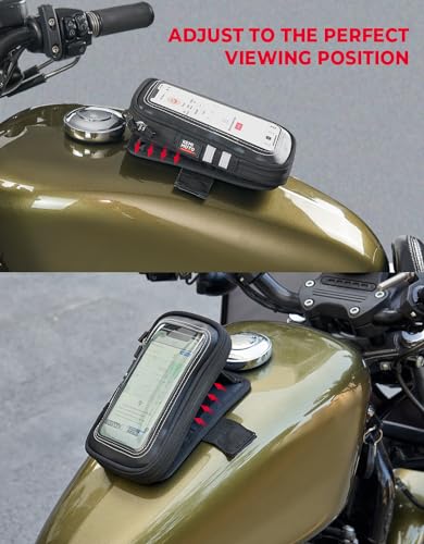 KEMIMOTO Magnetic Motorcycle Phone Case Tank Bag Phone Holder Water-Resistant Breathable Gas Small Phone Bag Case Adjustable Angle Touch Screen Cell Phone Mount Universal up to 6.3 Inch Black