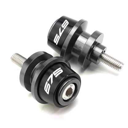 MOWOK Fit For 675SS 675SR 675NK 675 SR-R 675 SR/NK/SS/SR-R 10MM Motorcycle Accessories Rear Stand Screws M10 Swing Arm Swingarm Spools slider (Grey) - color: Grey
