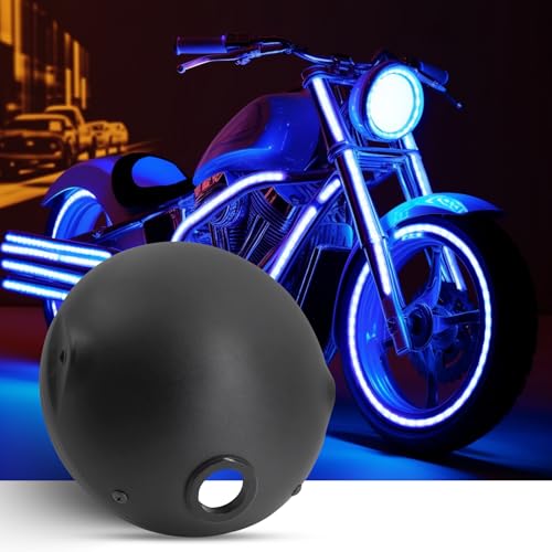 jose2015 universal motorcycle lights bucket with frosted design - 7 inch motorcycle lamp housing featuring 3-minute quick installation 1pcs （black