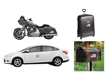 Reflective American Flag Stickers - 3-Pack, 5x3 Inches - Durable & Waterproof Decals for Vehicles & Personal Items，Car Bumper/Truck/Motorcycle/Helmet/Laptop/Window/Water Bottle/Mail Box
