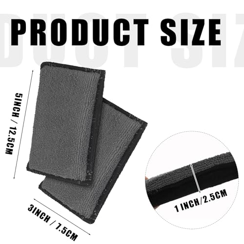 Mudder 8 Pcs Car Interior Scrubbing Sponge 5'' x 3'' Fiber Car Wax Applicator pad Household Cleaning Sponges for Leather Car Seat Couch Cleaning (Gray Black) - color: Gray Black