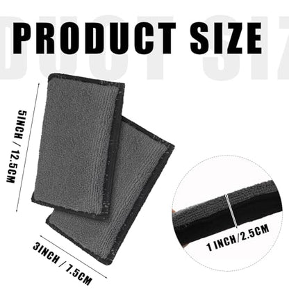 Mudder 8 Pcs Car Interior Scrubbing Sponge 5'' x 3'' Fiber Car Wax Applicator pad Household Cleaning Sponges for Leather Car Seat Couch Cleaning (Gray Black) - color: Gray Black
