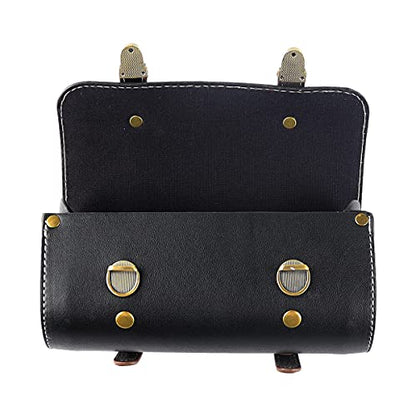 YIBO Motorcycle Fork Bag Quick Release Bag Side Bag Waterproof Universal Tool Bag American Bicycle Side Bag Leather Small Tool Bag (Black 2) - color: Black 2