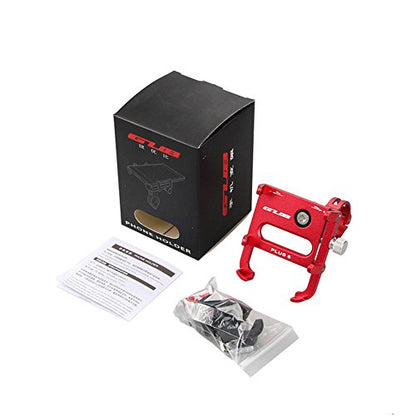 GUB Bicycle & Motorcycle Phone Mount - Aluminum Bike Phone Holder with 360°Rotation Adjustable Handlebar Phone Holder Compatible with iPhone Xs XR 8 Plus,Compatible with Samsung S9 (Plus 6 Black-RED) - color: blackred