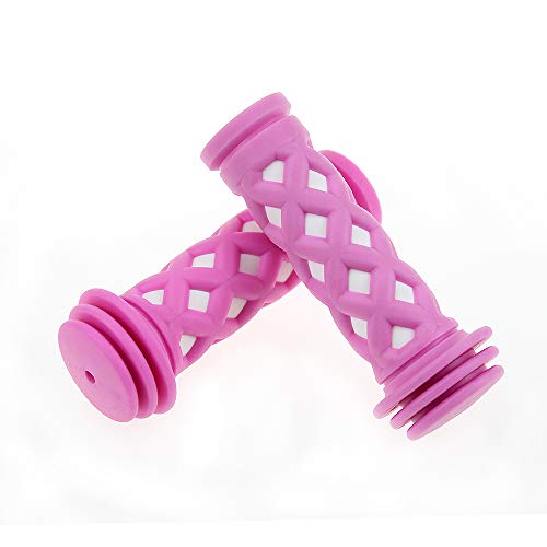 SAPLIZE Kids Bike Handlebar Grips, Shorter Length(4.13"), for Kids Girls Boys Bikes, Balance Bikes, Road Bikes and Scooters, Soft and Comfortable - color: Pink, Shorter Size