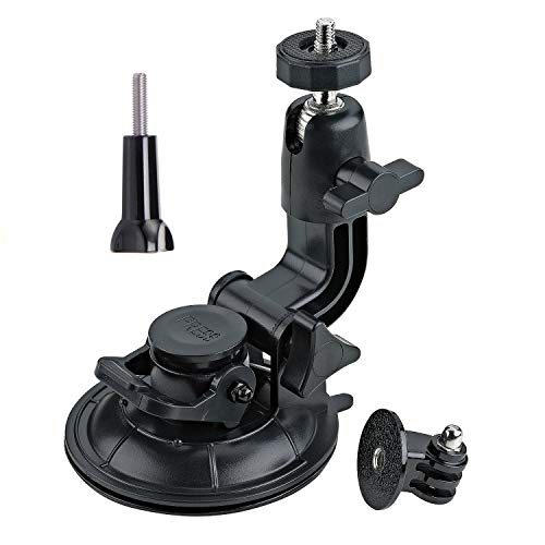 ASOCEA Action Camera Suction Cup Mount Windshield Camera Holder Tripod Adapter with 1/4" Screw Compatible with Gopro Hero 13 12 11 10 9/AKASO EK7000/Brave 4/Dragon Touch/DJI OSMO/Insta360 X3 x2/ODDV