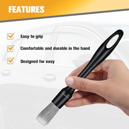 4PCS Car Detailing Brush Kit, Including 1 Ultra Soft No Scratch & 3 Vent Cleaning Brushes, Multi-Use Automotive Interior Detailing Kit, Universal for Most Vehicles - size: 4PCS