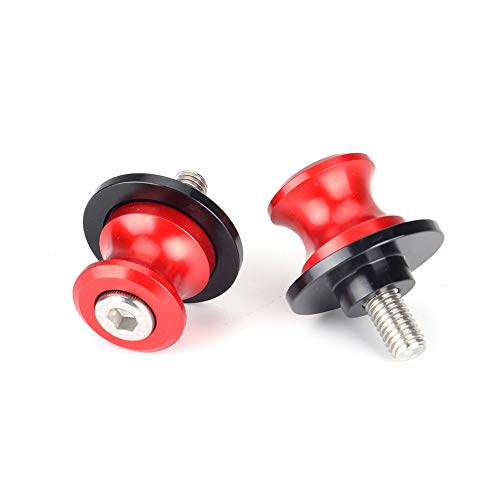 Goldfire 2pcs 8MM M8 X1.5 Motorcycle Swing arm Sliders Spools CNC Swing Arm Stand Screw for Kawasaki Z650 Z800 Z900 Z1000 Accessories(Red) - color: Red