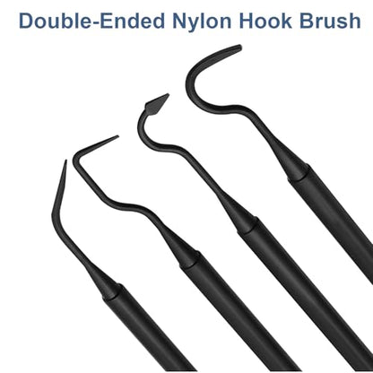 8 Pack Carburetor Cleaning Brushes Kit, Torch Nozzle Tip Cleaner Set, Double-Ended Polishing Brush and Pick Tool Kits for Motorcycle ATV Welder Carb Chainsaw Orifices - style: 4 Polishing Brush & 4 Nylon Pick