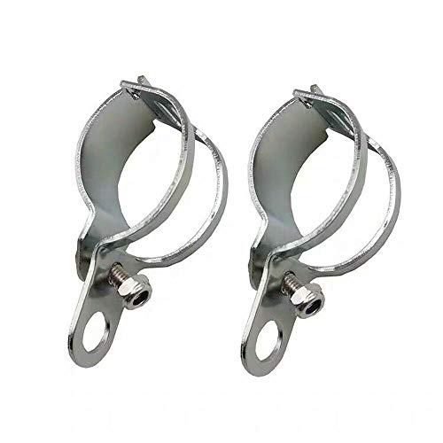 1pair Metal Motorcycle Modified Turn Signal Light Indicator Mount Bracket Clamp 30-45mm (Chrome) - color: White