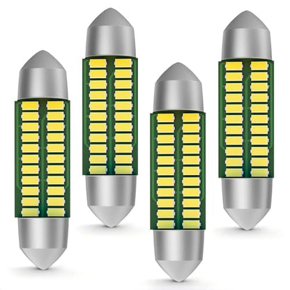 4Pcs 42mm LED Bulb 211-2 41mm 578 1.65in CANBUS Error Free, 6000K White Super Bright Festoon, Interior Dome Map Trunk License Plate Light for Car 12V. - size: 42MM