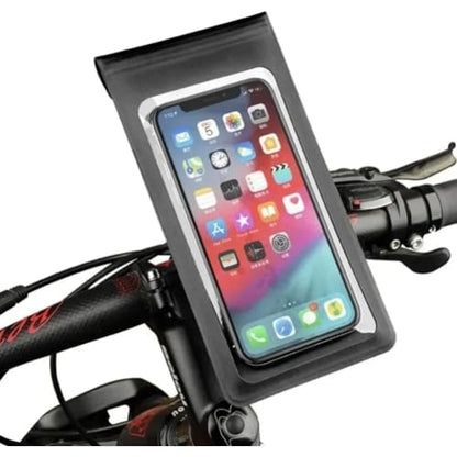 360° Rotation Waterproof Phone Mount for Bike Motorcycle, Touch Screen Handlebar Holder (Black) - color: black