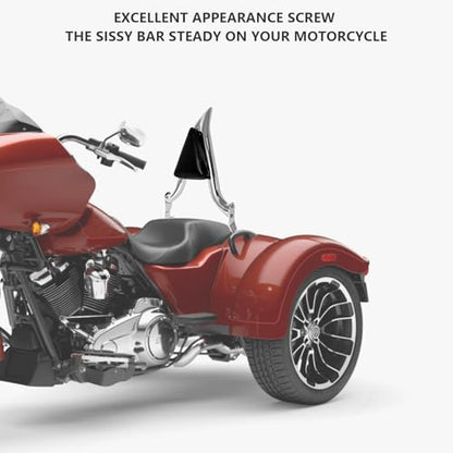 16" Chrome Road Glide 3 & Freewheeler Sissybar Pad Motorcycle Passenger Backrest Sissy Bar for Harley Davidson FLRT FLTRT 2015-2024 - color: Chrome