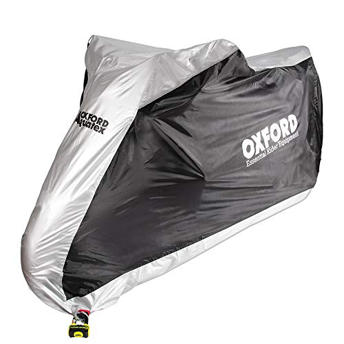Oxford - Aquatex Outdoor Motorcycle Protective Cover - color: Black/Silver, size: Small
