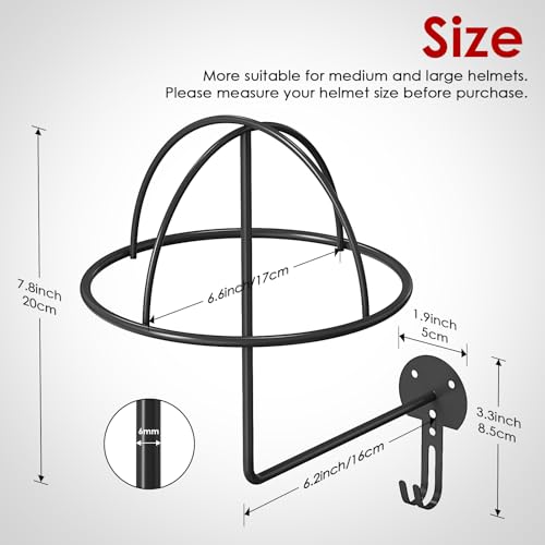 4Pack Helmet Holder Wall Mount,Metal Motorcycle Helmet Holder with Hooks Multifunctional Helmet Storage Rack for Helmets,Hats,Jackets - size: 4PCS-NEW