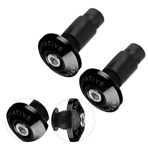 Unifizz Universal Motorbike Bar Ends 22mm 7/8inch CNC Aluminium Motorcycle Handlebar End Slider Plug Caps for Racing ATV Offroad Black