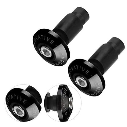 Unifizz Universal Motorbike Bar Ends 22mm 7/8inch CNC Aluminium Motorcycle Handlebar End Slider Plug Caps for Racing ATV Offroad Black