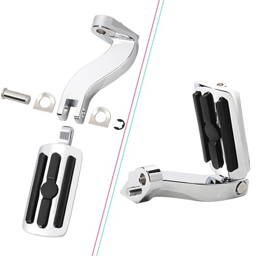 FOVPLUE Passenger Footpeg Kit, Chrome and Rubber Footrest + Passenger Pegs Mounting for Harley 1993-2025 Touring Road Glide FLT, Electra Glide FLHT, FLHS, Road King FLHR, Street Glide models, Chrome - color: For Chrome and Rubber