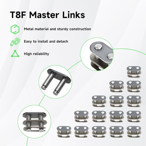 T8F Drive Chain 134 Link Chain Breaker Compatible with 2 Stroke Engine SYX Moto 50cc Dirt Bike Mototec SSR X-pro Coolster 47cc 49cc Pocket Rocket Pit Bike Mini ATV Quad Go Kart Parts (Gold) - color: Gold