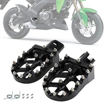Motorcycle Foot Pegs Footpegs Rest Pedal MX Style CNC for Z125 Pro 2016-2024 Black - color: black