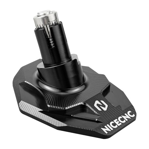 NICECNC Kickstand Foot Extension Pad & Puck, Motorcycle Stand Pad CNC Billet Aluminum Dirt Bike Compatible with KTM 125-530 XC XCW XCF XCF-W EXC EXC-F 2008-2023 Accessories, Black - color: black