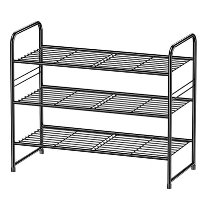 Simple Shoe Rack, 3 Tier Heavy Duty Metal Shoe Shelf 27 Inch Wide, Black - color: Black, size: 3 Tier(27 Inch)