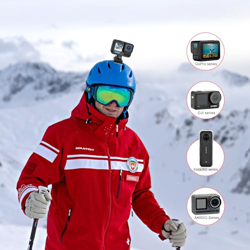 Forevercam 360°Rotate Aluminum Helmet Mount for Gopro Hero 13 12 11 10 9 8 DJI Osmo Insta360 AKASO and Other Action Camera 1/4’’-20 Lock Protector Quick Release Buckle Clip Basic Base Mount - color: black